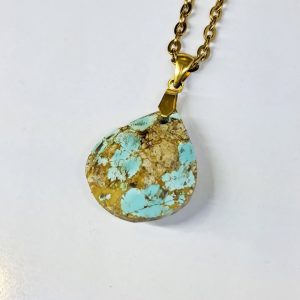 گردنبند سنگ فیروزه نیشابوری - A31 3