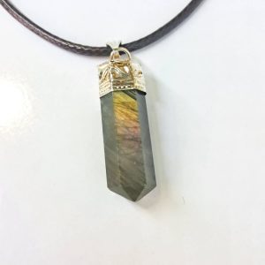 گردنبند منشور سنگ لابرادوریت - L49 1